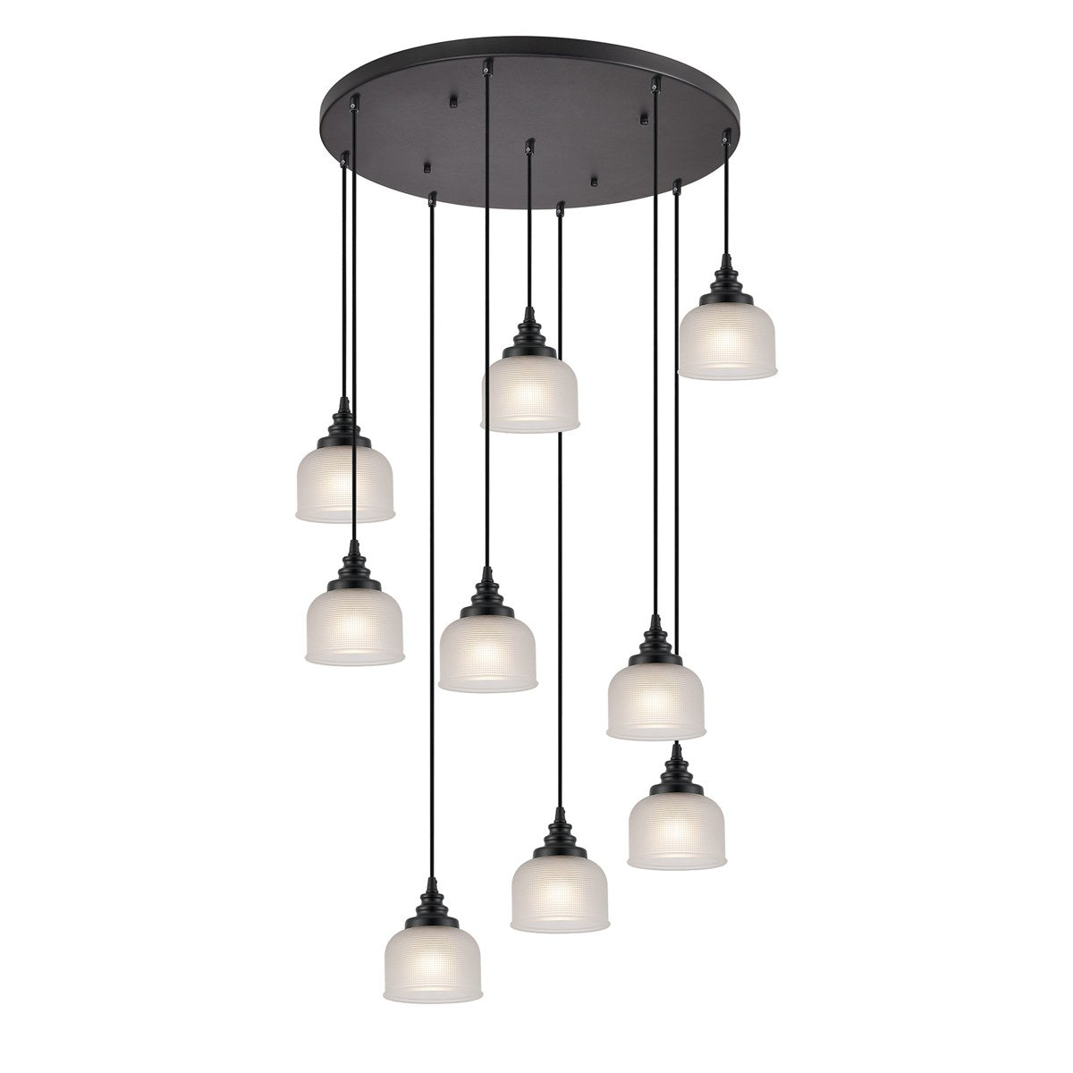 Regent Lourdes 9 Light 700mm Round Pendant Light - Frosted