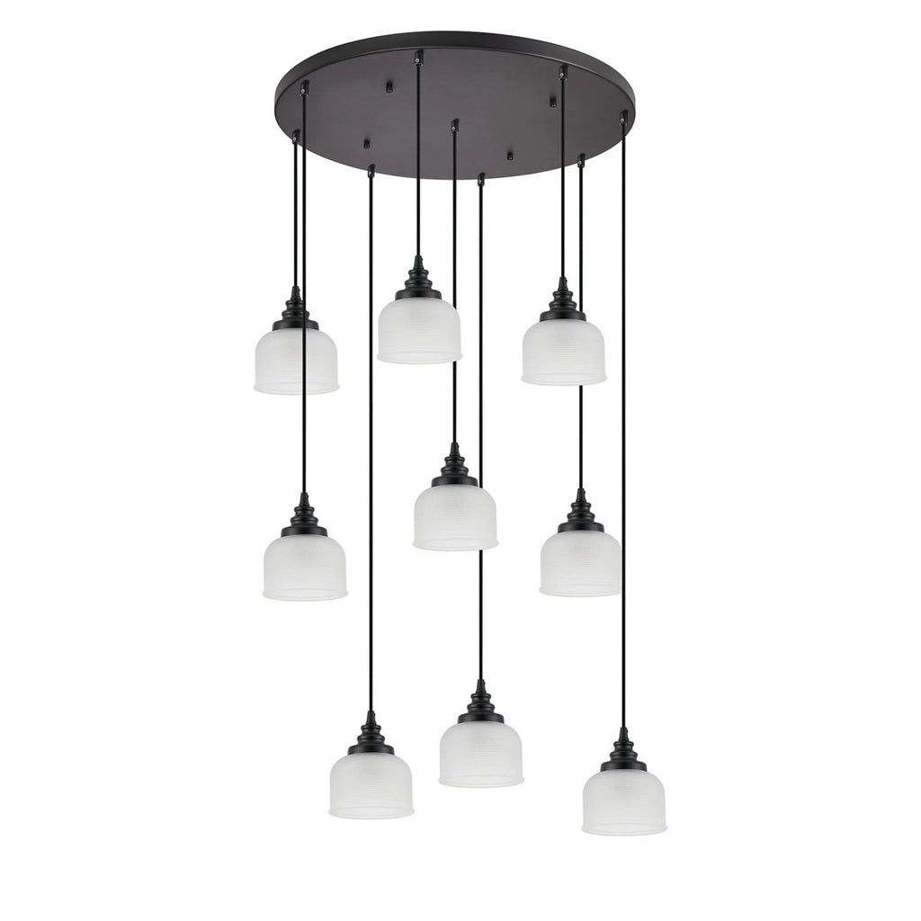 Regent Lourdes 9 Light 700mm Round Pendant Light - Frosted