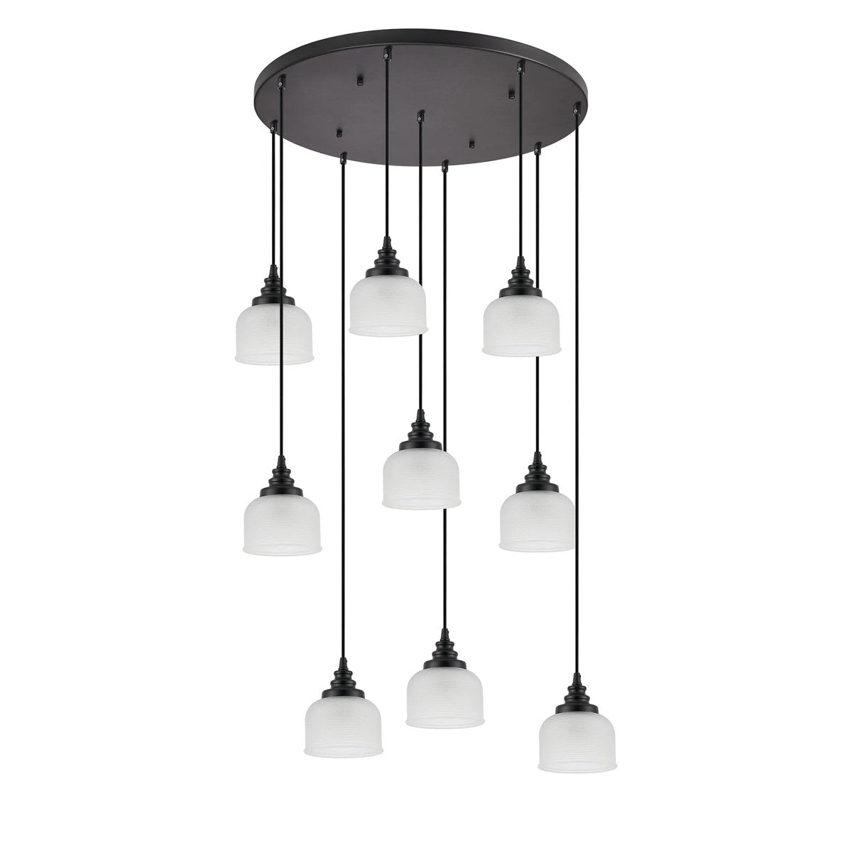 Regent Lourdes 9 Light 700mm Round Pendant Light - Frosted