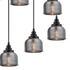 Regent Lourdes 9 Light 700mm Round Pendant Light - Smoke