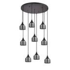 Regent Lourdes 9 Light 700mm Round Pendant Light - Smoke