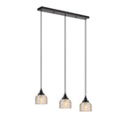 Regent Lourdes 3 Light 800mm Linear Pendant Light - Amber