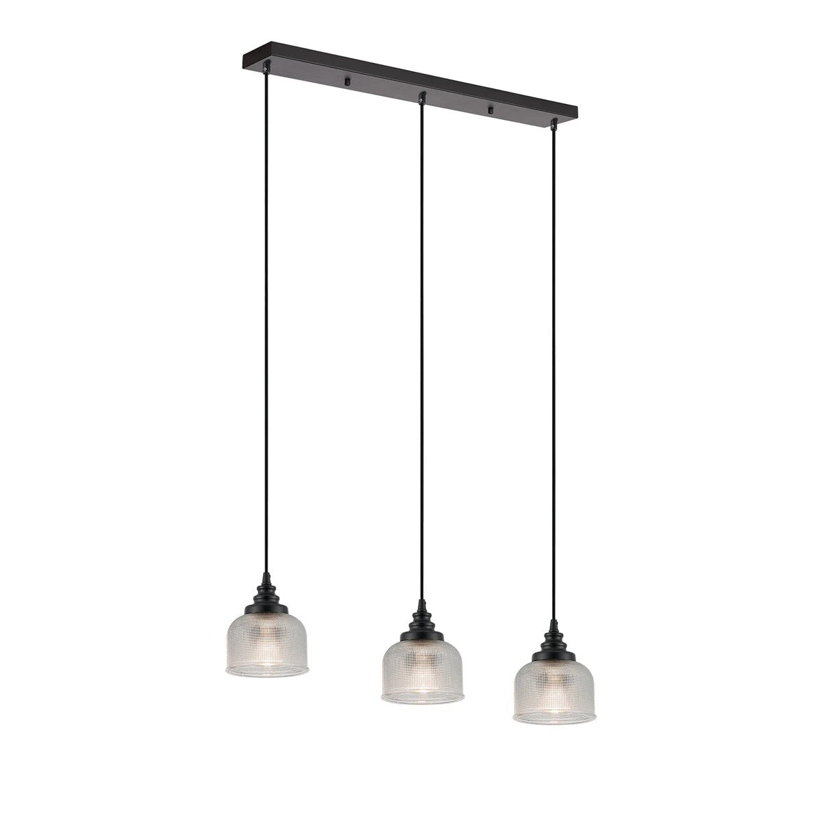 Regent Lourdes 3 Light 800mm Linear Pendant Light - Clear