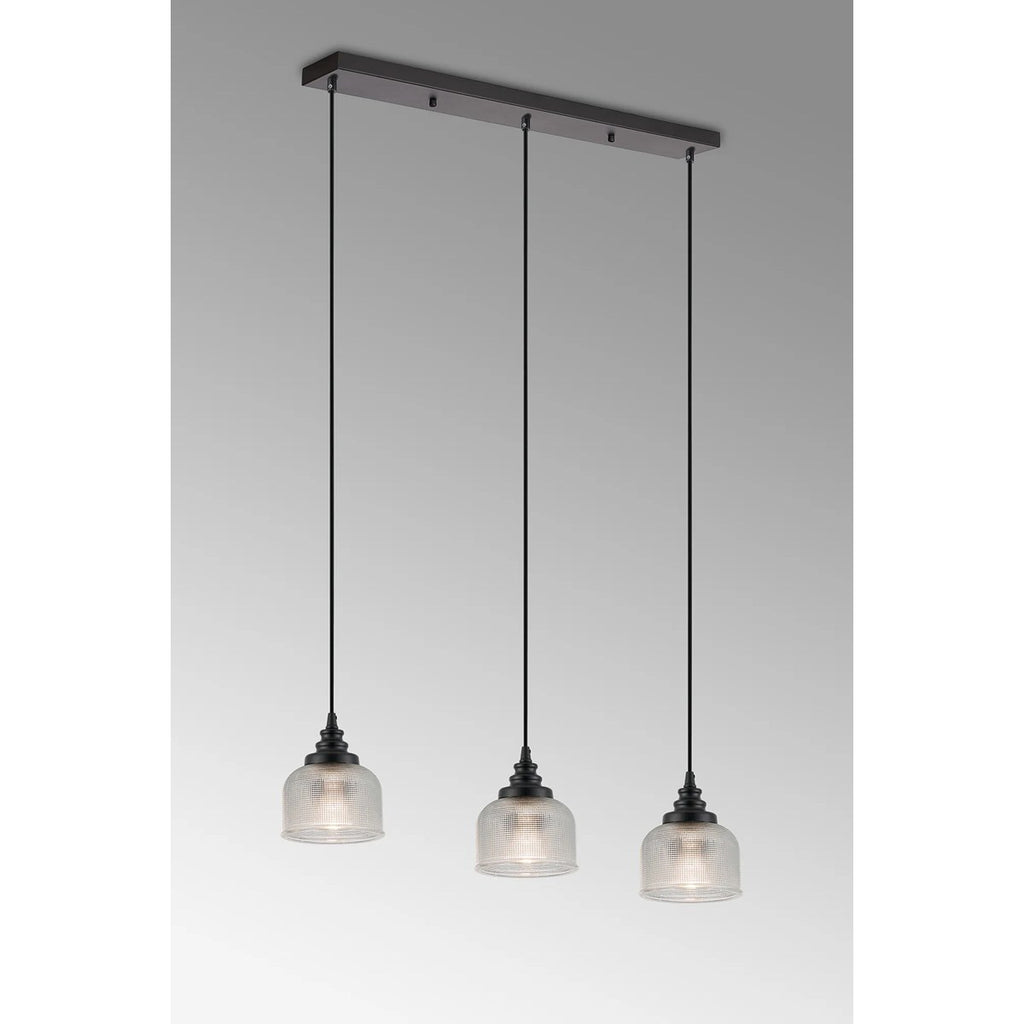 Regent Lourdes 3 Light 800mm Linear Pendant Light - Clear