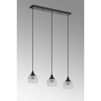 Regent Lourdes 3 Light 800mm Linear Pendant Light - Clear