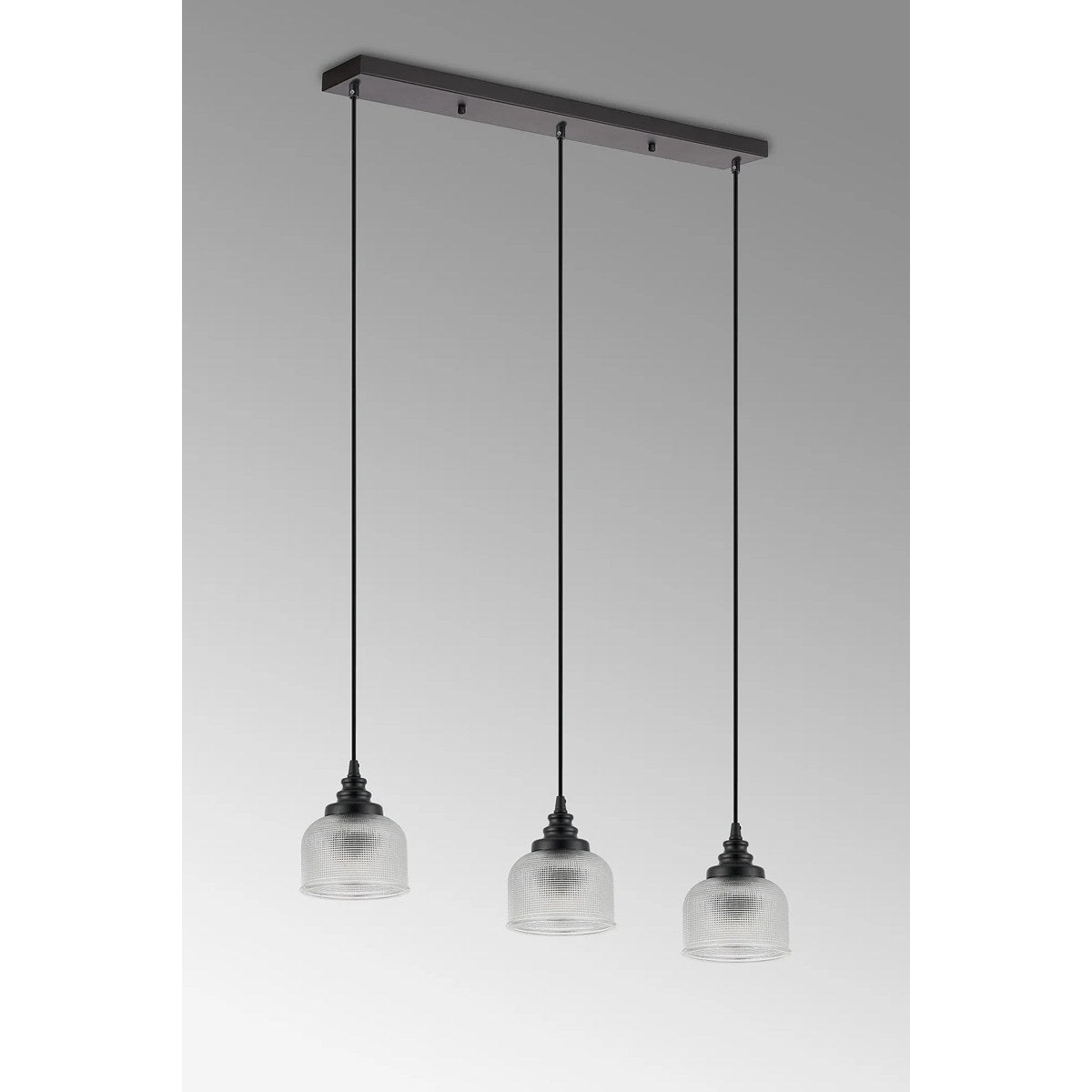 Regent Lourdes 3 Light 800mm Linear Pendant Light - Clear