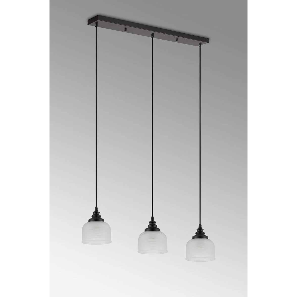 Regent Lourdes 3 Light 800mm Linear Pendant Light - Frosted