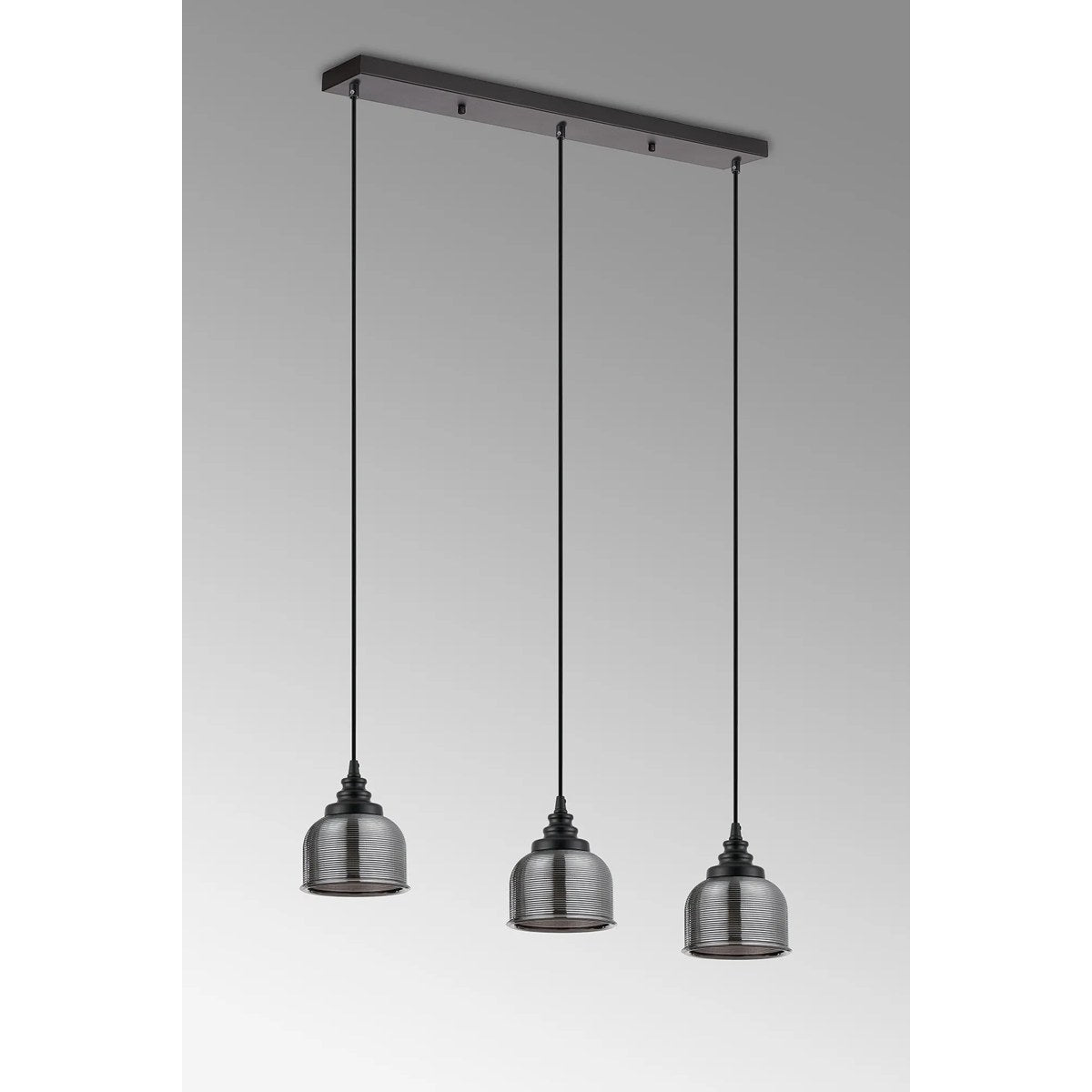 Regent Lourdes 3 Light 800mm Linear Pendant Light - Smoke