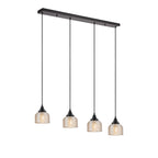 Regent Lourdes 4 Light Linear Pendant Light 1000mm Long - Amber