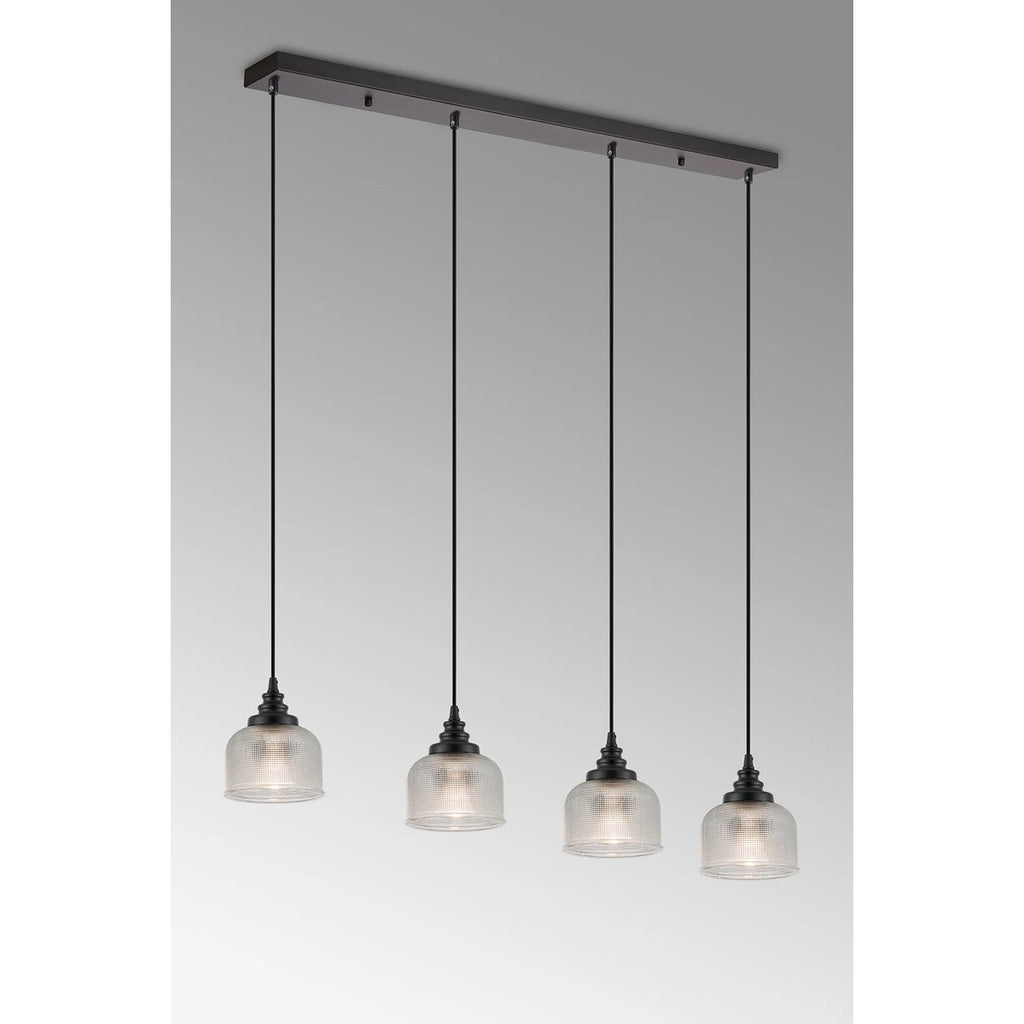 Regent Lourdes 4 Light Linear Pendant Light 1000mm Long - Clear