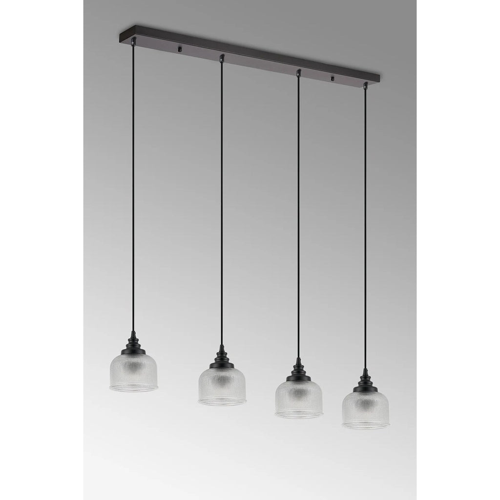 Regent Lourdes 4 Light Linear Pendant Light 1000mm Long - Clear