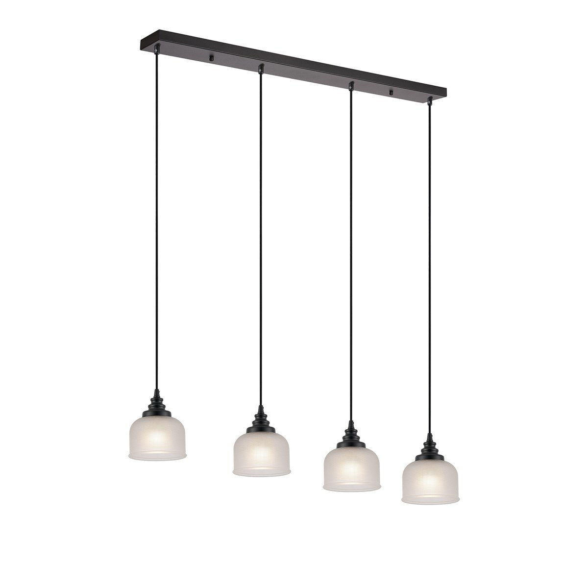 Regent Lourdes 4 Light Linear Pendant Light 1000mm Long - Frosted