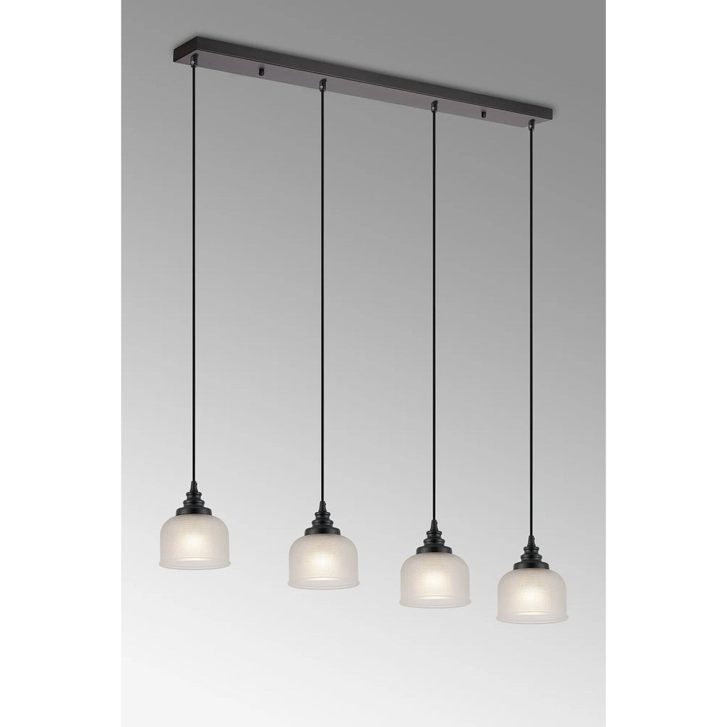 Regent Lourdes 4 Light Linear Pendant Light 1000mm Long - Frosted
