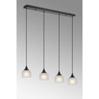 Regent Lourdes 4 Light Linear Pendant Light 1000mm Long - Frosted