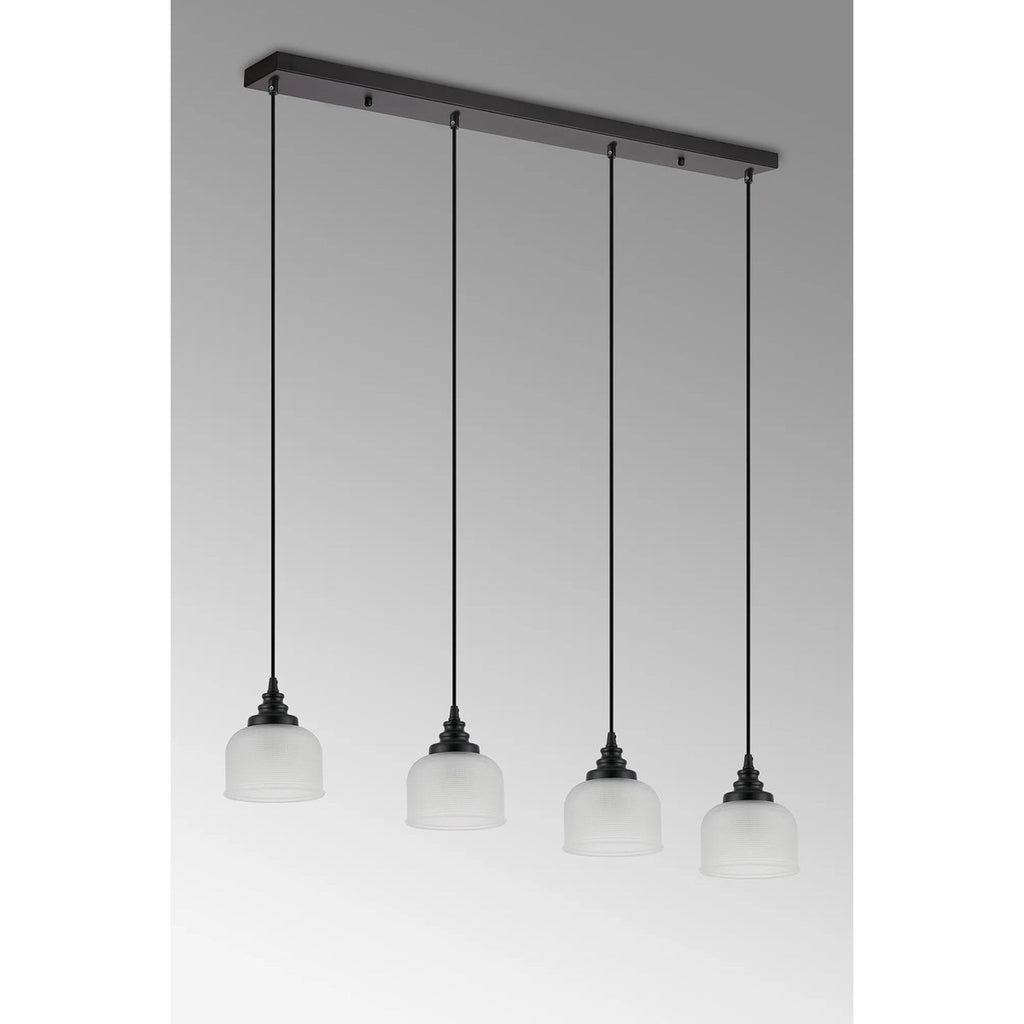 Regent Lourdes 4 Light Linear Pendant Light 1000mm Long - Frosted