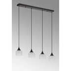 Regent Lourdes 4 Light Linear Pendant Light 1000mm Long - Frosted