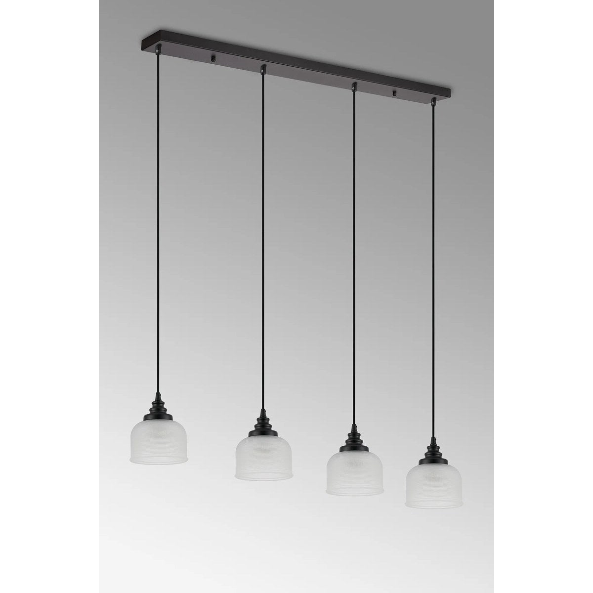 Regent Lourdes 4 Light Linear Pendant Light 1000mm Long - Frosted