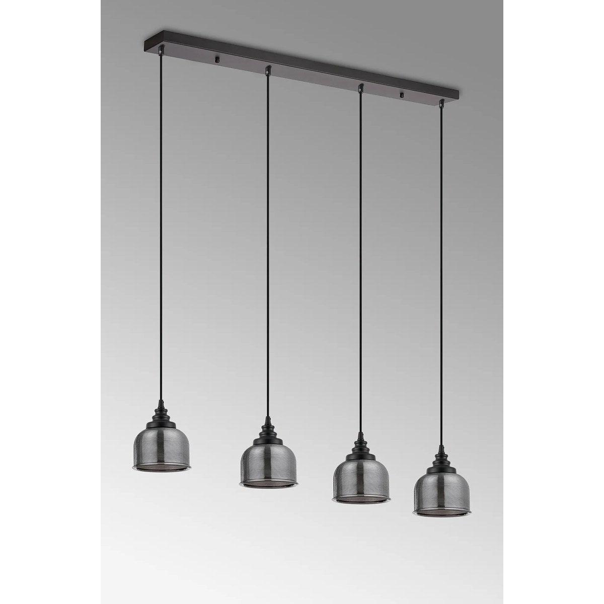 Regent Lourdes 4 Light Linear Pendant Light 1000mm Long - Smoke