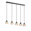 Regent Lourdes 5 Light Linear Pendant 1200mm - Amber