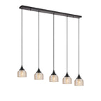 Regent Lourdes 5 Light Linear Pendant 1200mm - Amber