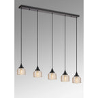 Regent Lourdes 5 Light Linear Pendant 1200mm - Amber