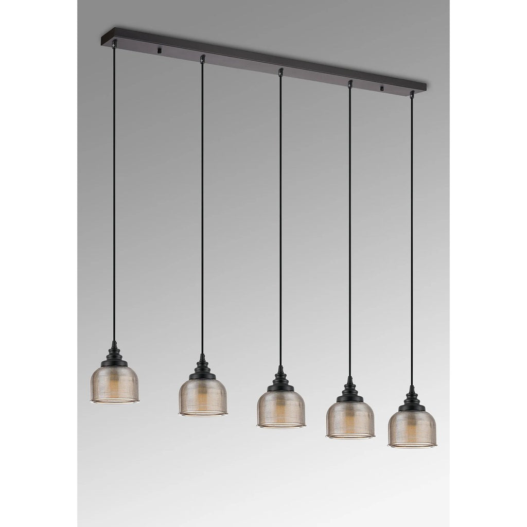 Regent Lourdes 5 Light Linear Pendant 1200mm - Amber