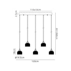 Regent Lourdes 5 Light Linear Pendant 1200mm - dimensions