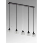 Regent Lourdes 5 Light Linear Pendant 1200mm - Clear