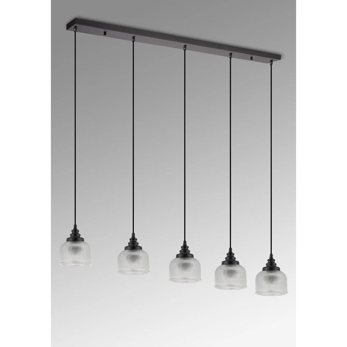 Regent Lourdes 5 Light Linear Pendant 1200mm - Clear