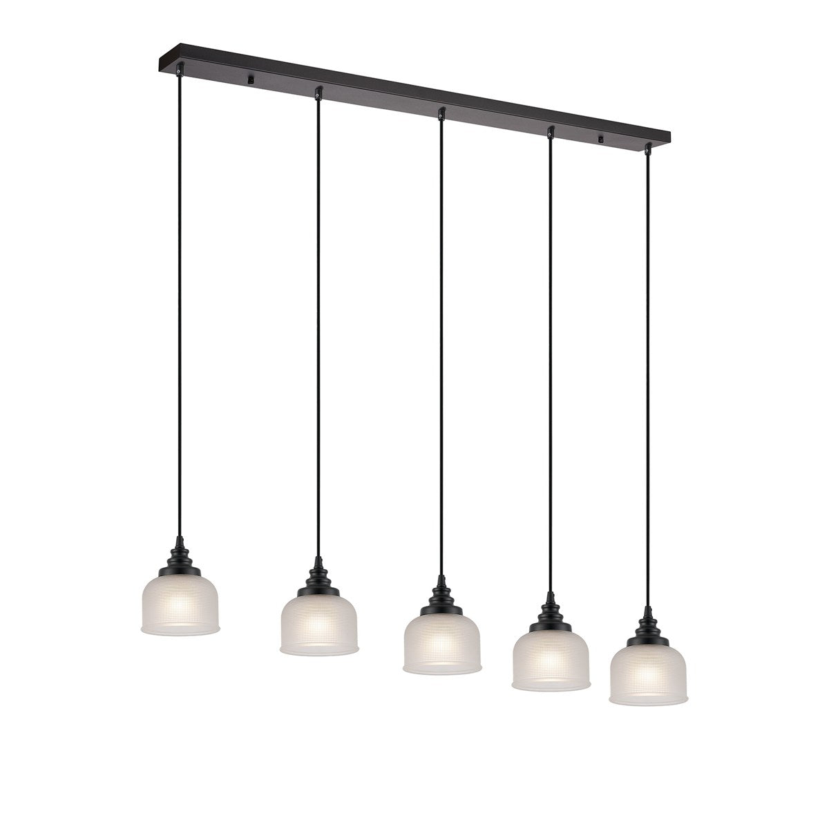 Regent Lourdes 5 Light Linear Pendant 1200mm - Frosted