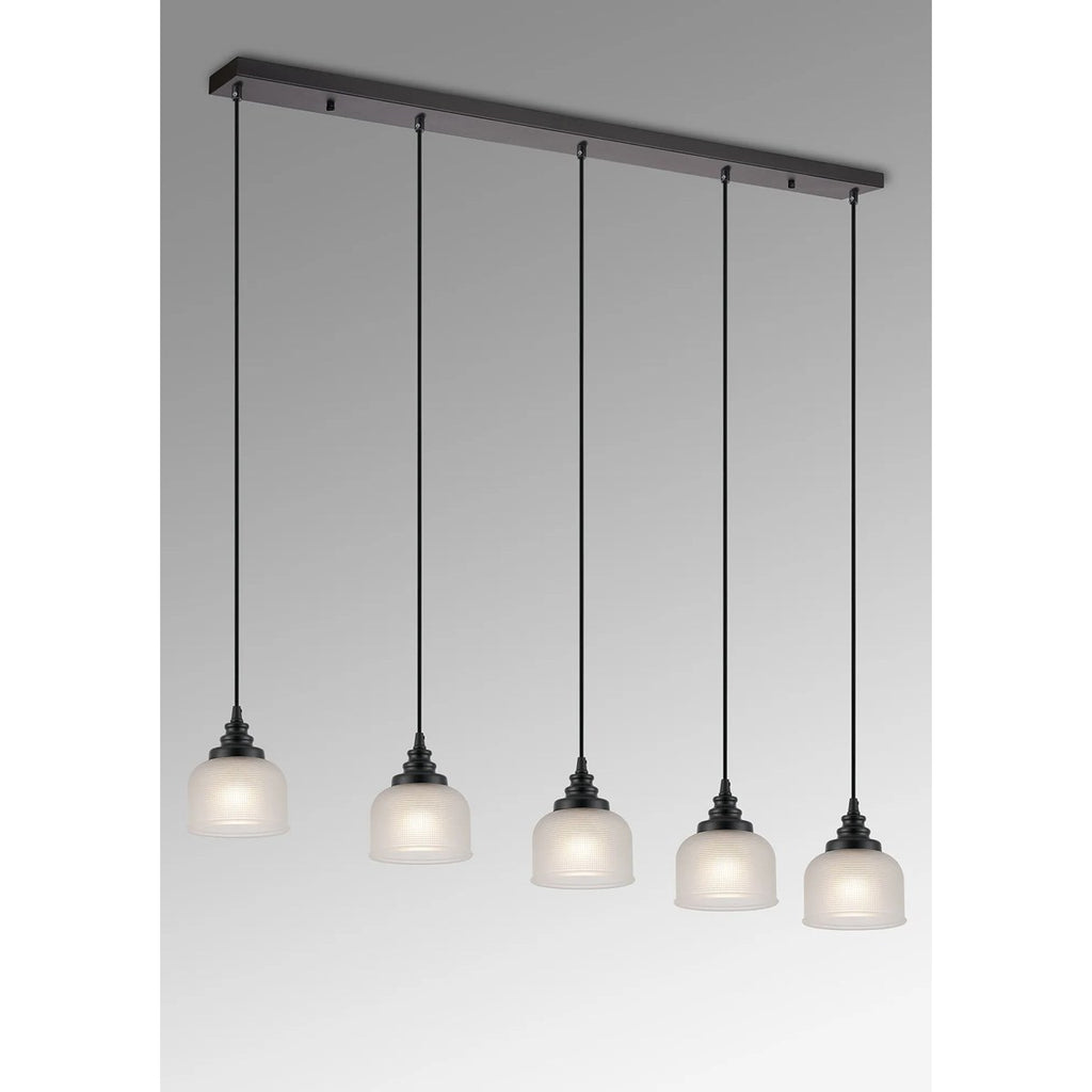 Regent Lourdes 5 Light Linear Pendant 1200mm - Frosted