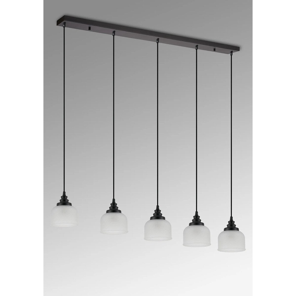 Regent Lourdes 5 Light Linear Pendant 1200mm - Frosted