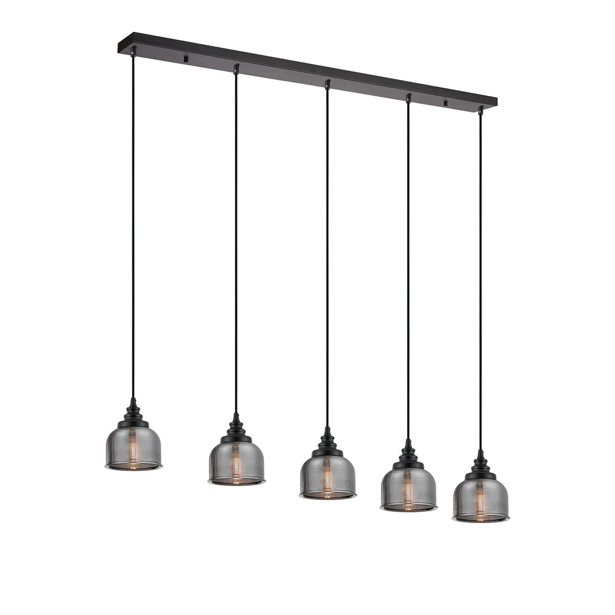 Regent Lourdes 5 Light Linear Pendant 1200mm - Smoke
