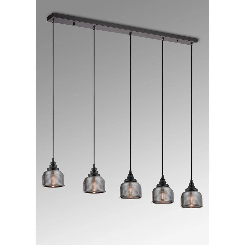 Regent Lourdes 5 Light Linear Pendant 1200mm - Smoke