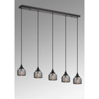 Regent Lourdes 5 Light Linear Pendant 1200mm - Smoke