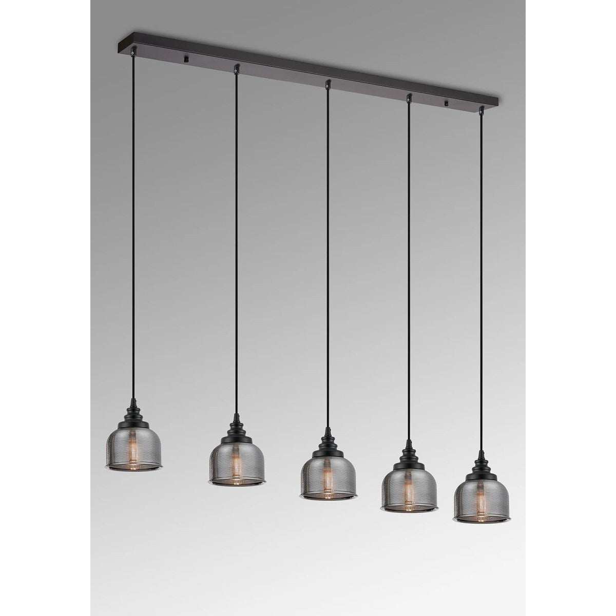 Regent Lourdes 5 Light Linear Pendant 1200mm - Smoke