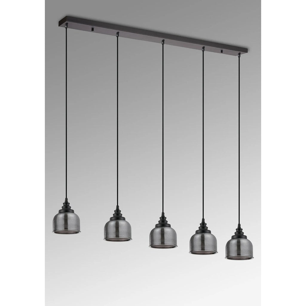 Regent Lourdes 5 Light Linear Pendant 1200mm - Smoke