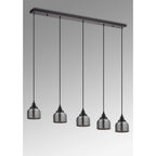 Regent Lourdes 5 Light Linear Pendant 1200mm - Smoke
