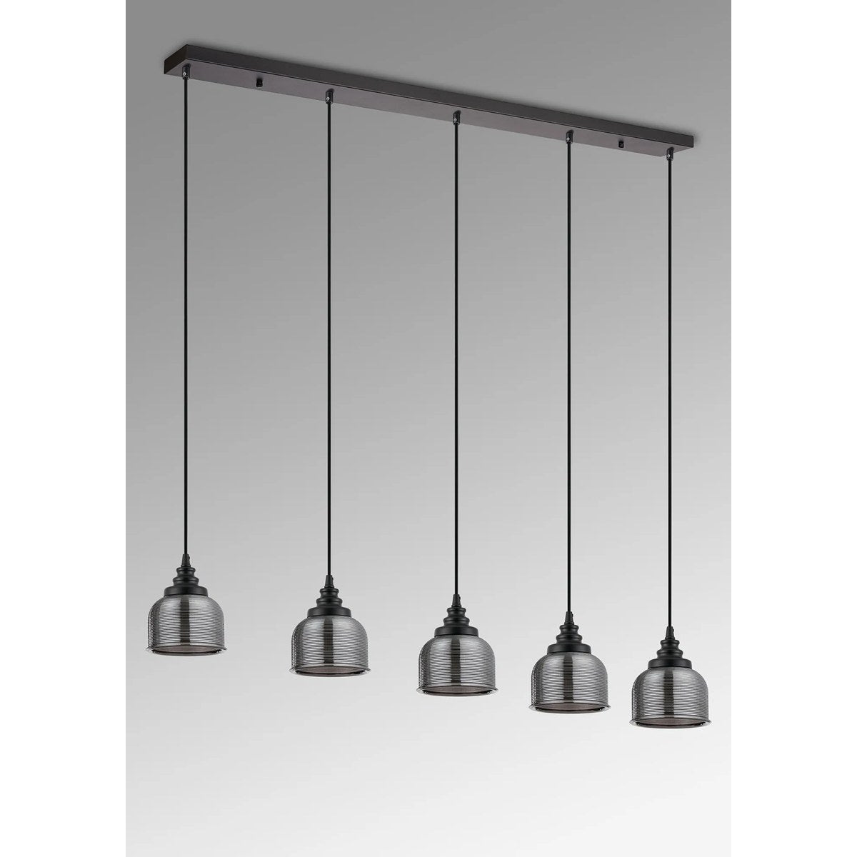Regent Lourdes 5 Light Linear Pendant 1200mm - Smoke