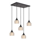Regent Lourdes 5 Light 640mm Rectangular Pendant Light - Amber
