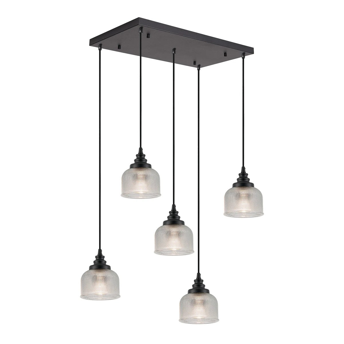 Regent Lourdes 5 Light 640mm Rectangular Pendant Light - Clear