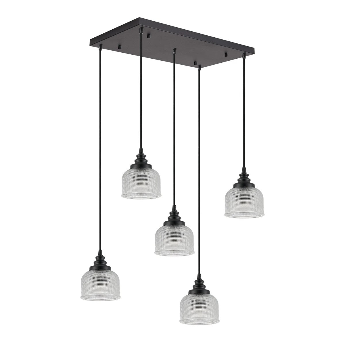 Regent Lourdes 5 Light 640mm Rectangular Pendant Light - Clear
