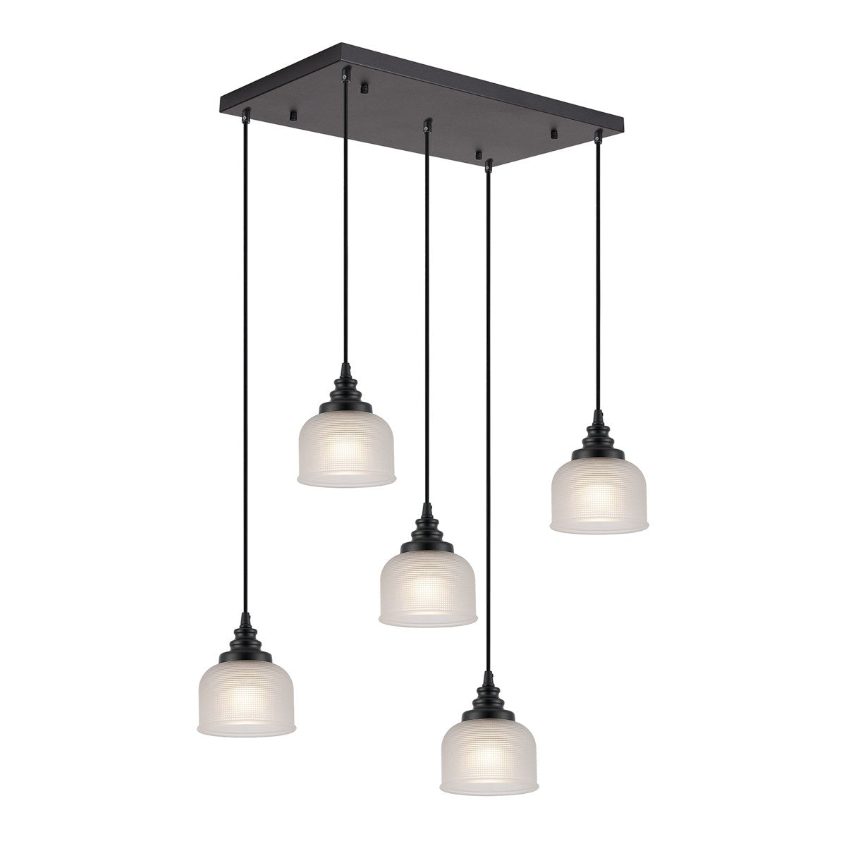 Regent Lourdes 5 Light 640mm Rectangular Pendant Light - Frosted