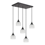 Regent Lourdes 5 Light 640mm Rectangular Pendant Light - Frosted
