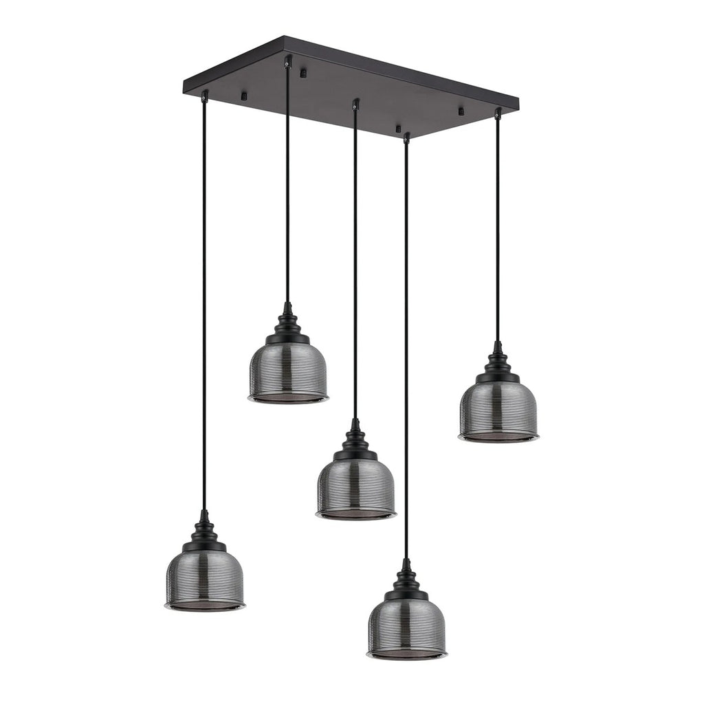 Regent Lourdes 5 Light 640mm Rectangular Pendant Light - Smoke