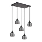 Regent Lourdes 5 Light 640mm Rectangular Pendant Light - Smoke