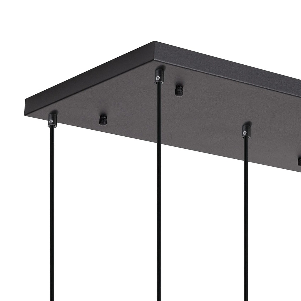Regent Lourdes 5 Light 640mm Rectangular Pendant Light - Smoke