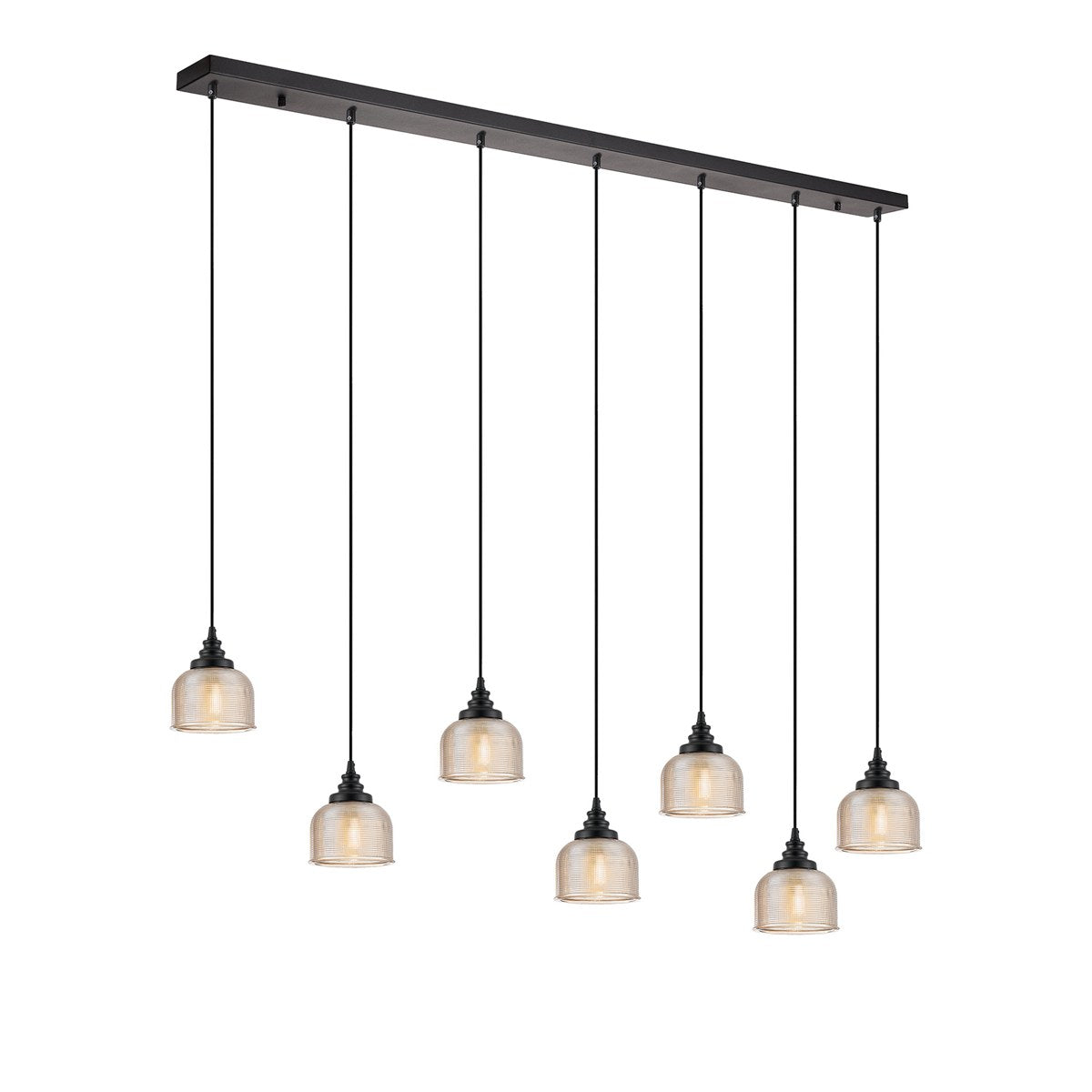 Regent Lourdes 7 Light Linear Pendant 1490mm - Amber