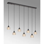 Regent Lourdes 7 Light Linear Pendant 1490mm - Amber