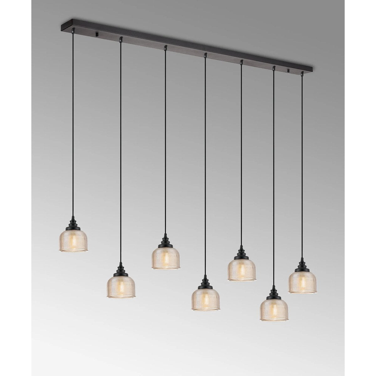 Regent Lourdes 7 Light Linear Pendant 1490mm - Amber